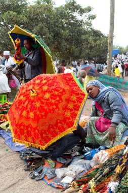 insanlar kutlama Lalibela Etiyopya kalabalıkta