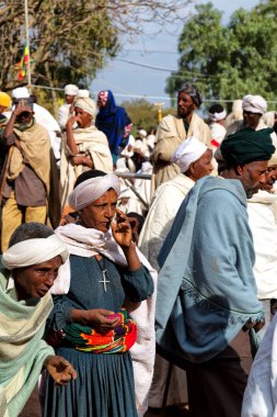 insanlar kutlama Lalibela Etiyopya kalabalıkta
