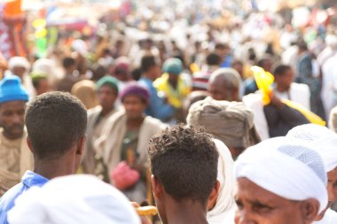 insanlar kutlama Lalibela Etiyopya kalabalıkta