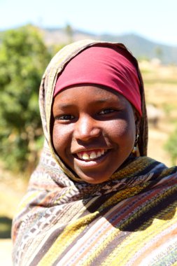 Lalibela Etiyopya'da kutlama bir genç kız