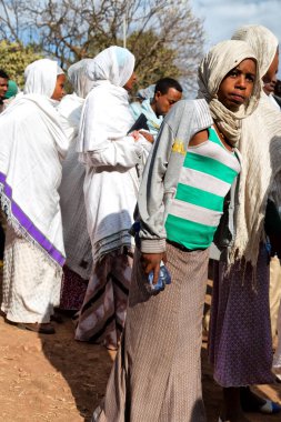 Lalibela Etiyopya'da bir kadın kutlama