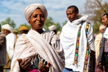 Lalibela Etiyopya'da bir kadın kutlama