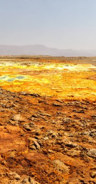  Danakil Etiyopya Afrika volkanik depresyon  