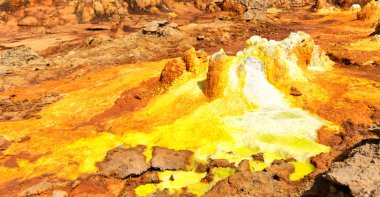  Danakil Etiyopya Afrika volkanik depresyon  