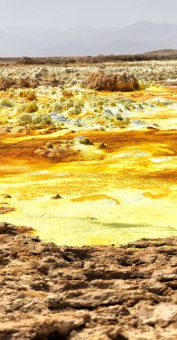  Danakil Etiyopya Afrika volkanik depresyon  