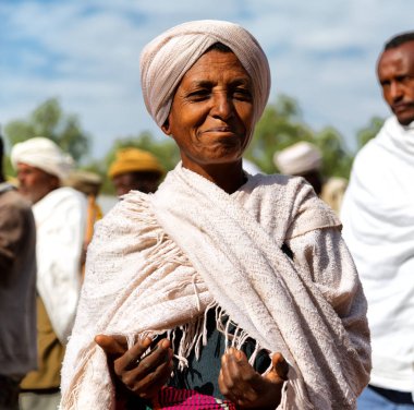 Lalibela Etiyopya'da bir kadın kutlama
