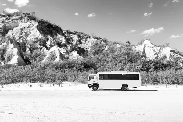 In  australia  and the sand track of the bus — Stock Photo, Image