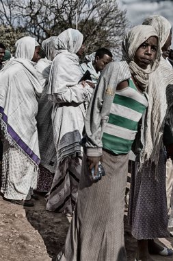 Lalibela Etiyopya'da bir kadın kutlama