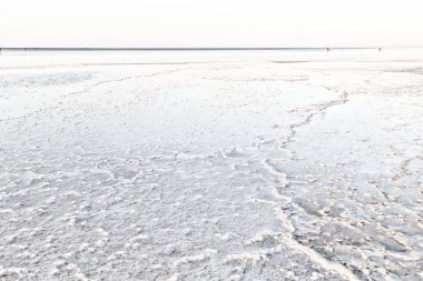 Etiyopya Afrika tuz göl günbatımı refleks 