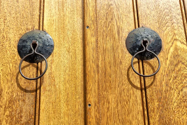 Eski kapı ve antika paslı tokmağı — Stok fotoğraf