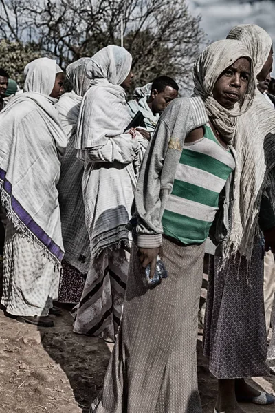 In lalibela ethiopia a  woman  in  the celebration — Stock Photo, Image