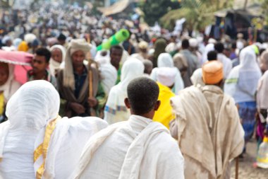 insanlar kutlama Lalibela Etiyopya kalabalıkta
