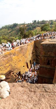 insanlar kutlama Lalibela Etiyopya kalabalıkta