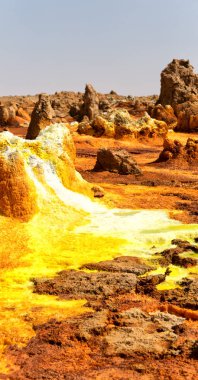  Danakil Etiyopya Afrika volkanik depresyon  