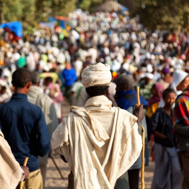 insanlar kutlama Lalibela Etiyopya kalabalıkta