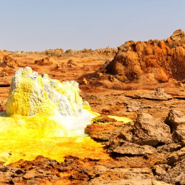  Danakil Etiyopya Afrika volkanik depresyon  