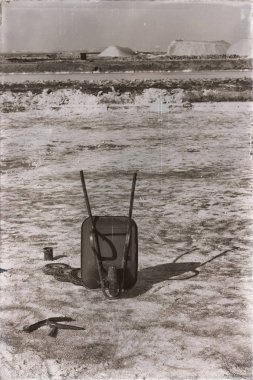 Etiyopya Afrika'da tuz düz ve el arabası