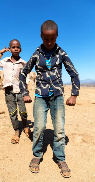 Etiopia Babile Circa Gennaio 2018 Giovani Ragazzi Non Identificati Nel — Foto Stock