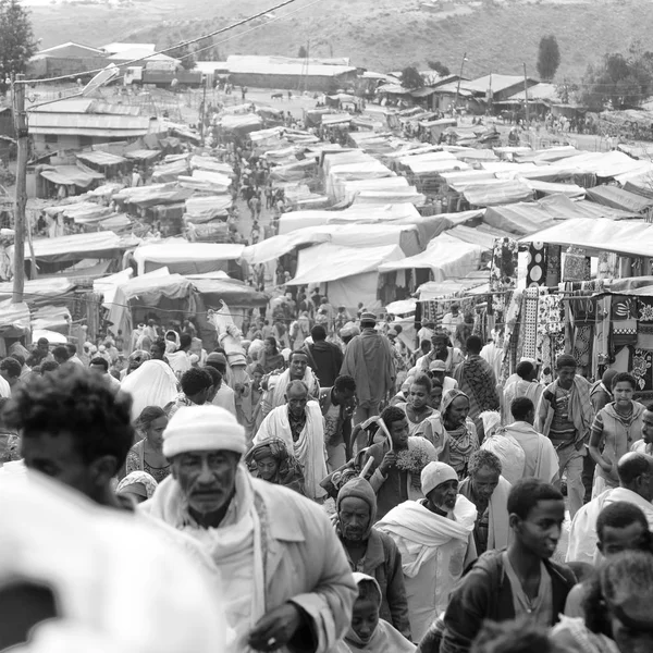 Ethiopië Lalibela Circa Januari 2018 Niet Geïdentificeerde Mensen Markt Tijdens — Stockfoto
