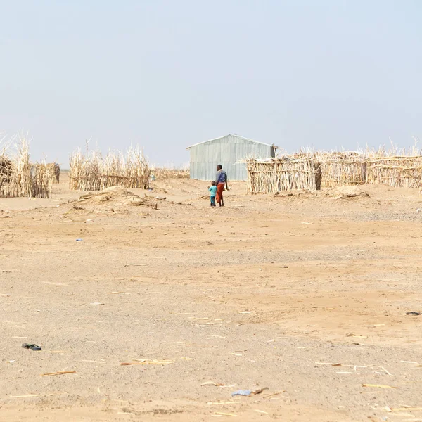 Ethiopia Africa Casa Pobre Gente Desierto Piedra — Foto de Stock