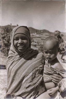 Lalibela Etiyopya'da kutlama genç bir anne