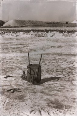 Etiyopya Afrika'da tuz düz ve el arabası