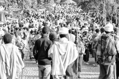 insanlar kutlama Lalibela Etiyopya kalabalıkta