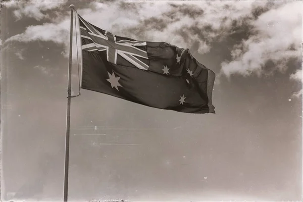 Australië Heldere Hemel Wapperende Vlag — Stockfoto