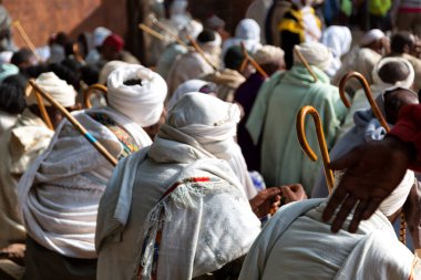 insanlar kutlama Lalibela Etiyopya kalabalıkta