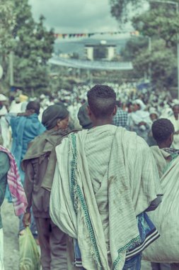 insanlar kutlama Lalibela Etiyopya kalabalıkta