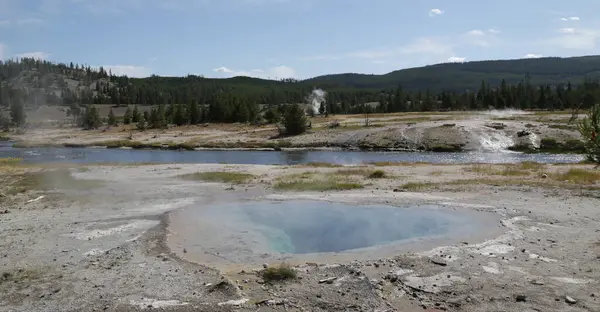 Nos Eua Dentro Parque Nacional Yellowstone Brauty Destino Turístico Surpreendente — Fotografia de Stock