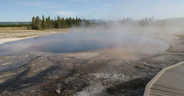 Dentro Del Parque Nacional Yellowstone Brauty Naturaleza Increíble Destino Turístico — Foto de Stock