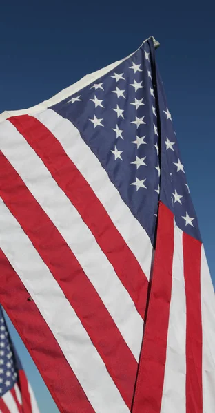 Usa Gökyüzünde Dalgalanan Bayrak — Stok fotoğraf