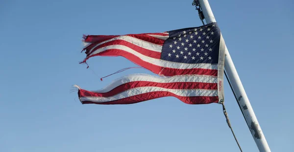 Στην Usa Κυματιστή Σημαία Στο — Φωτογραφία Αρχείου