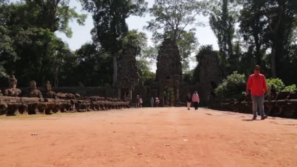 Kambodža Angkor Wat Circa Prosinec 2019 Malebné Záběry Starověkého Chrámu — Stock video