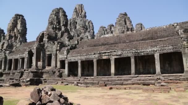 Angkor Wat Kamboçya Daki Antik Tapınağın Manzaralı Görüntüleri — Stok video