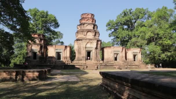 Angkor Wat Kamboçya Daki Antik Tapınağın Manzaralı Görüntüleri — Stok video