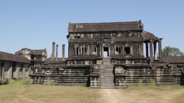 Angkor Wat Kamboçya Daki Antik Tapınağın Manzaralı Görüntüleri — Stok video