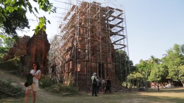 Kambodscha Angkor Wat Dezember 2019 Szenische Aufnahmen Des Antiken Tempels — Stockvideo