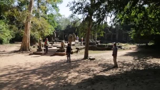 Kambodža Angkor Wat Circa Prosinec 2019 Malebné Záběry Starověkého Chrámu — Stock video