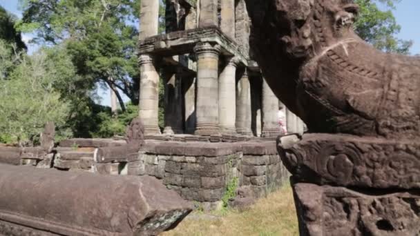 Kambodža Angkor Wat Circa Prosinec 2019 Malebné Záběry Starověkého Chrámu — Stock video