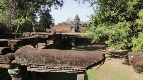 Γραφικό Υλικό Από Τον Αρχαίο Ναό Angkor Wat Καμπότζη — Αρχείο Βίντεο