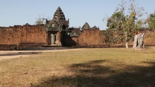 Riprese Panoramiche Dell Antico Tempio Angkor Wat Cambogia — Video Stock
