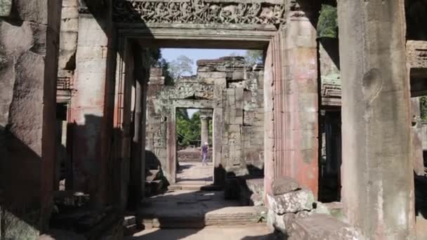 Kambodża Angkor Wat Około Grudnia 2019 Malownicze Zdjęcia Starożytnej Świątyni — Wideo stockowe