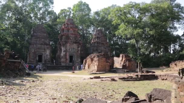 Kambodscha Angkor Wat Dezember 2019 Szenische Aufnahmen Des Antiken Tempels — Stockvideo