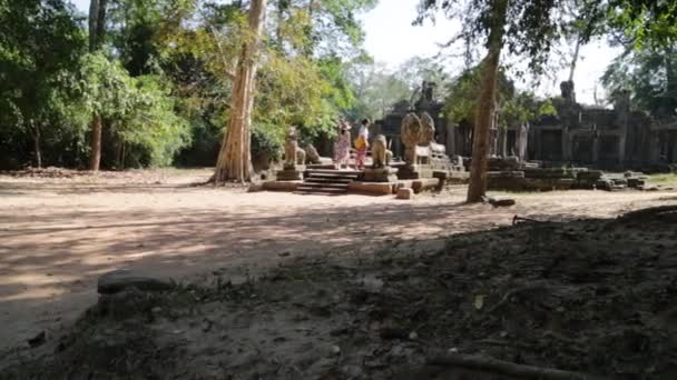Cambodja Angkor Wat Circa December 2019 Schilderachtige Beelden Van Oude — Stockvideo