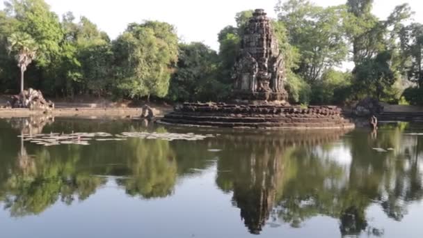 Riprese Panoramiche Dell Antico Tempio Angkor Wat Cambogia — Video Stock