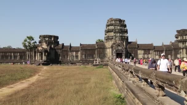 Cambodia Angkor Wat Circa December 2019 Scenic Footage Ancient Temple — Stock Video