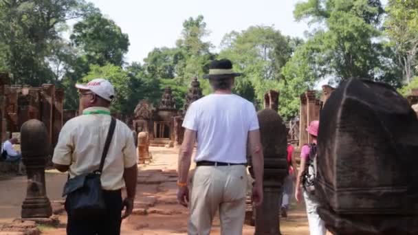 Kambodża Angkor Wat Około Grudnia 2019 Malownicze Zdjęcia Starożytnej Świątyni — Wideo stockowe