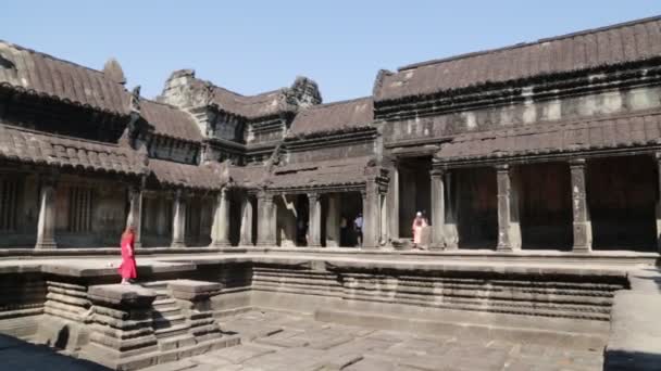 Cambodja Angkor Wat Circa December 2019 Schilderachtige Beelden Van Oude — Stockvideo